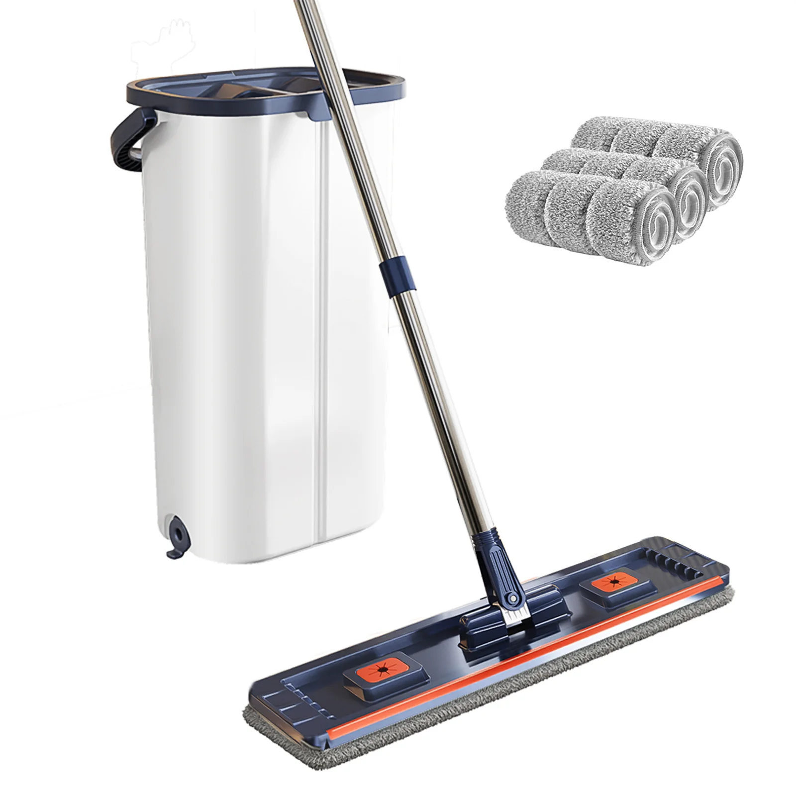 Floor washing mop,, Mop Buckets Separate Clean and Dirty Water,with Bucket Hand Free Lazy Cleaning Mop House Cleaning