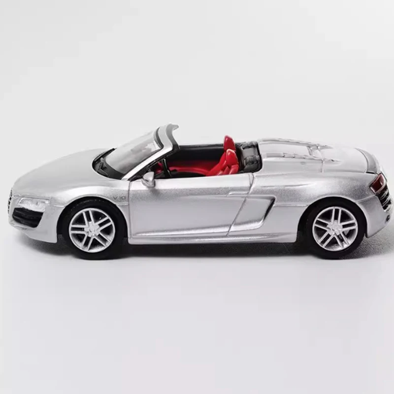 الظل 1:64 مقياس R8 V10 سبايدر للتحويل سبيكة محاكاة نموذج سيارة مجموعة ثابتة زينت عطلة اللعب هدية تذكارية