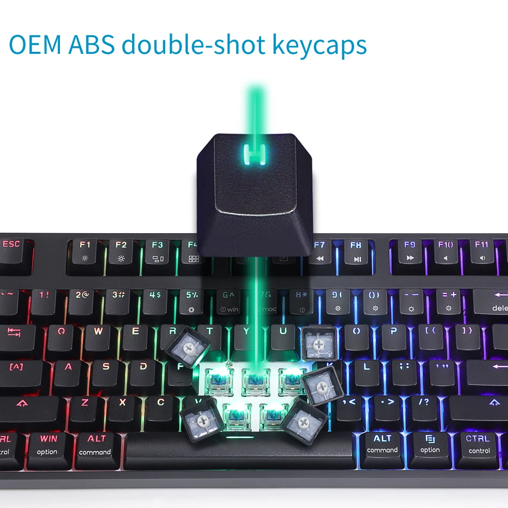 Com fio rgb teclado mecânico do jogo, 87 chaves, gk87, rgb, 80% ergonomia, fábrica atacado