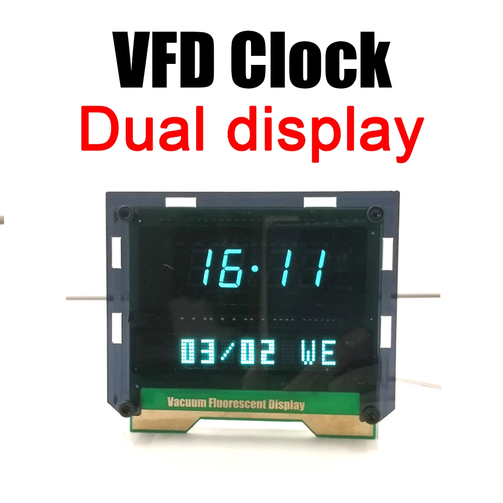 

VFD Clock WIFI Timing CLOCK Digital LED Time Display Date week Dual Screen Creative Home Desktop Clock DS3231 chip NEW