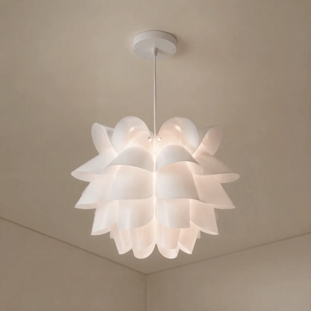 Modern Lotus Flower Ceiling Light Hand-Crafted Flower Design Pendant Light Fixture Flower Flush Mount Chandelier Home Decor