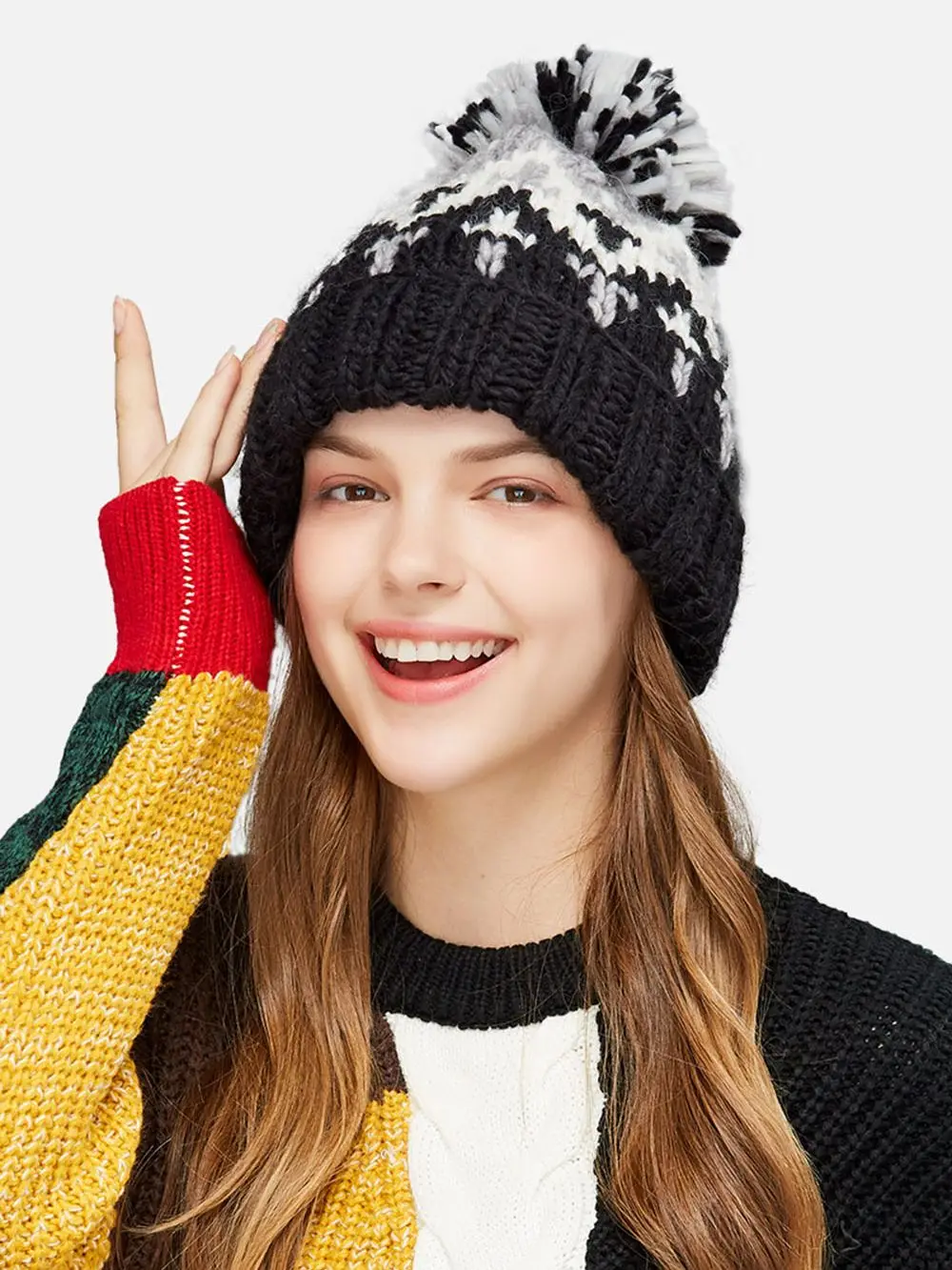 skiing Cashmere Woman Winter Hat Autumn Beanies With Pompom  Warm Wool Skullies Wholesales acrylic beanies winter hat for woman