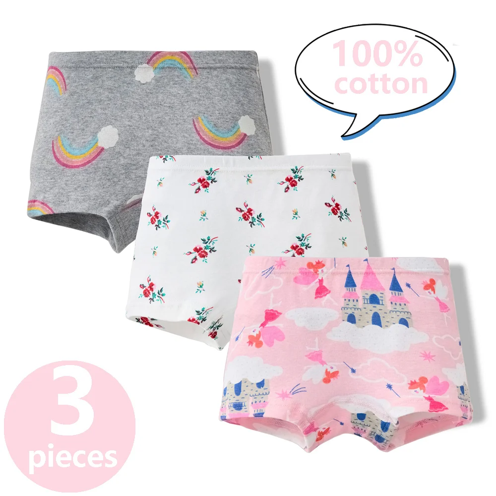 3/6 Pcs Kinder Mädchen Höschen Sets 100% Baumwolle Hübsche Cartoon Einhorn Druck Unterwäsche Für Mädchen Kleinkind Unterwäsche Boxer atmungsaktiv – Detail 5