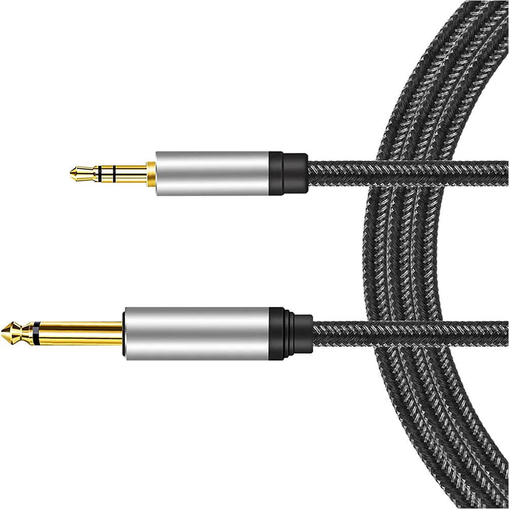 

1.5M Audio Cable 3.5mm TRS to 6.5mm Male to Male Guitar AUX Durable Wear Resistant Enhanced Transmission Stage Audio