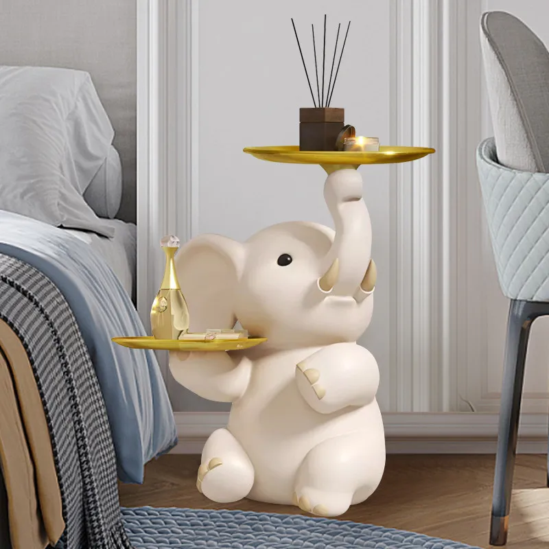 Home Decor Elephant Statue Tray Storage Rack Floor Decor Creative Home Furniture Living Room Sofa Coffee Table Housewarming Gift
