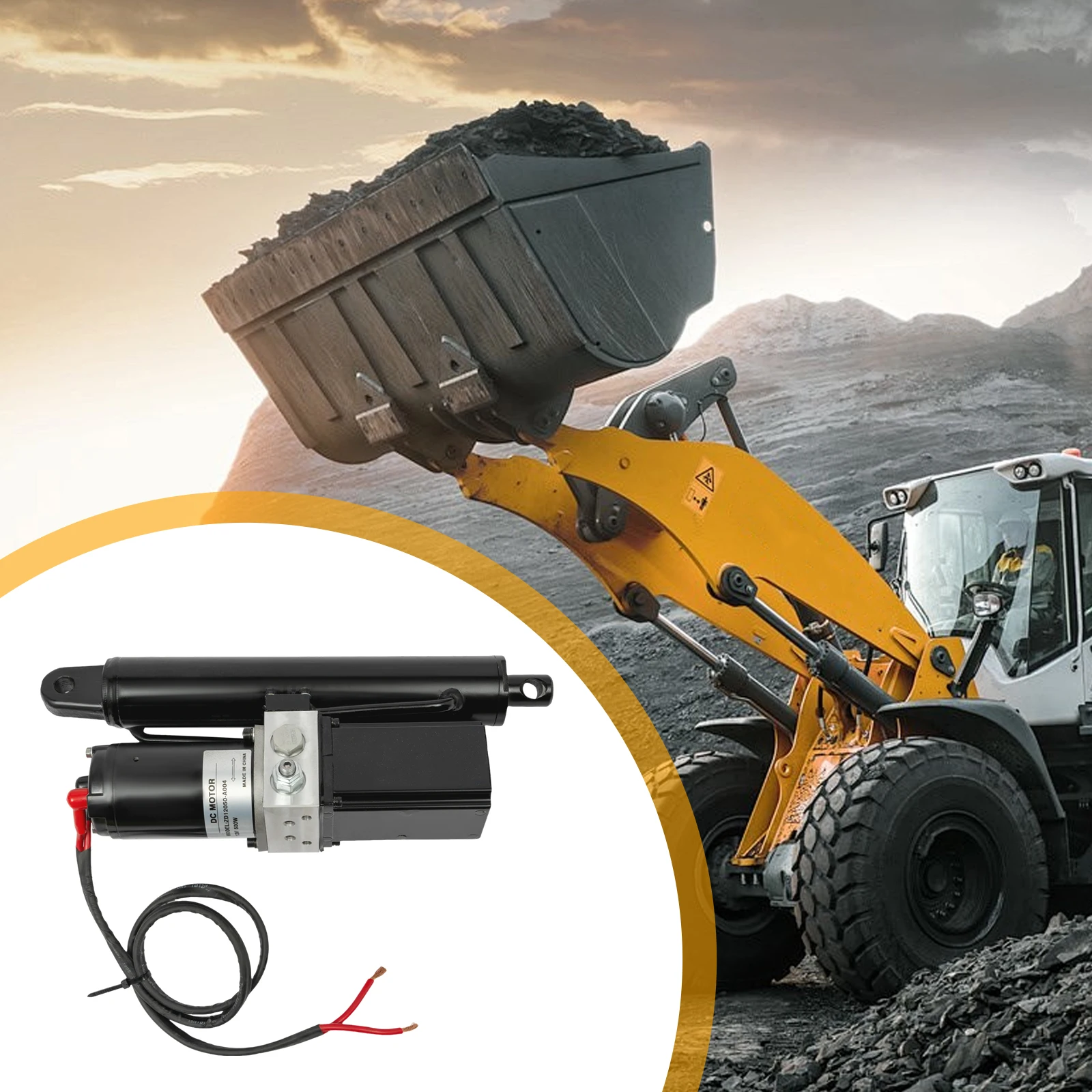 2-Ton Electro-Hydraulic Actuator, 500W DC12V 2850RPM with IP55 Rating for Dump Trailers/Lifting Platforms/Solar Tracking Systems