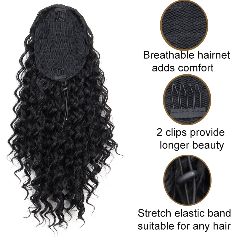 18 Inch Synthetic Drawstring Ponytail Extension for Women
