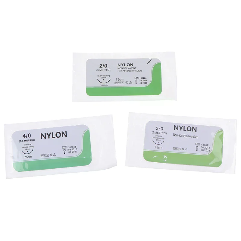 12 قطعة 75 سنتيمتر 2/0 3/0 4/0 5/0 إبرة طبية خياطة النايلون البوليستر الموضوع خياطة الممارسة عدة التدريس المظاهرات تمارين