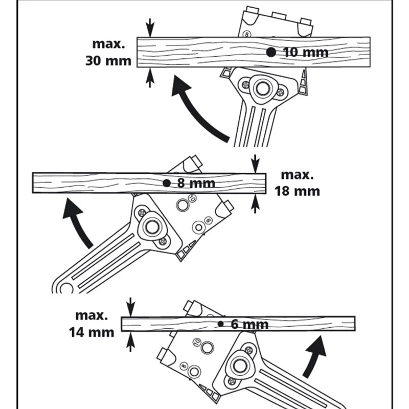 Wolfcraft carpenter drilling center positioning log pin driller vertical drilling plate thickness adjustment 6-8-10mm