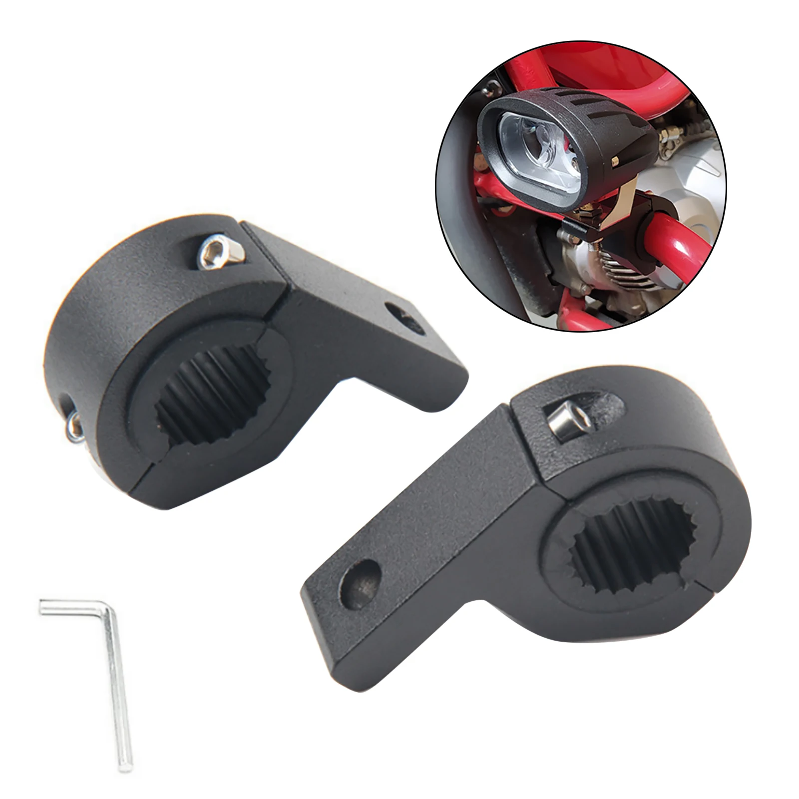 

Крепление для трубки для мотоцикла, держатель зажима для вилки и гаечный ключ, светодиодные зажимы для фар, кронштейны, комплект крепления зажима для трубки, аксессуары для мотоциклов