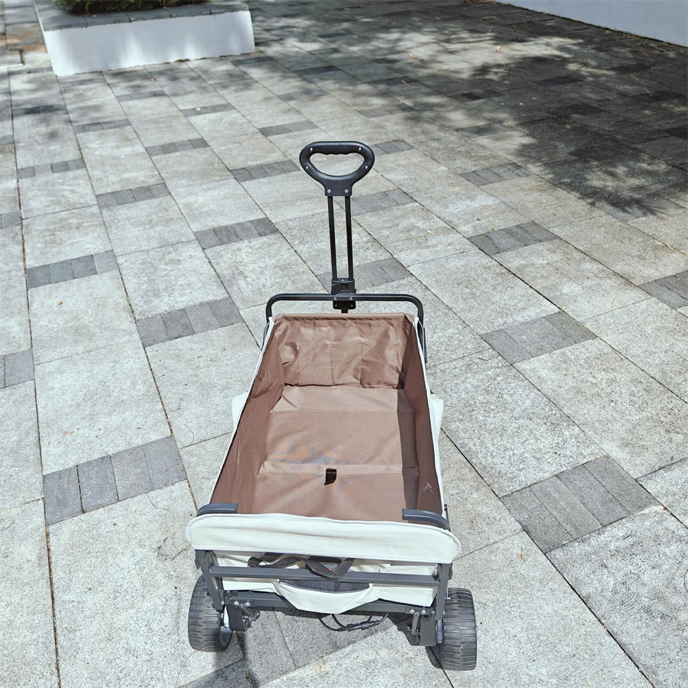 รถเข็นแคมป์ปิ้งไฟฟ้าควบคุมระยะไกลรุ่นแรกของโลก รถเข็นเดินทางขนาดเล็กสำหรับกิจกรรมกลางแจ้ง เหมาะสำหรับการช้อปปิ้งและจัดเก็บของสำหรับผู้ปกครองและเด็ก
