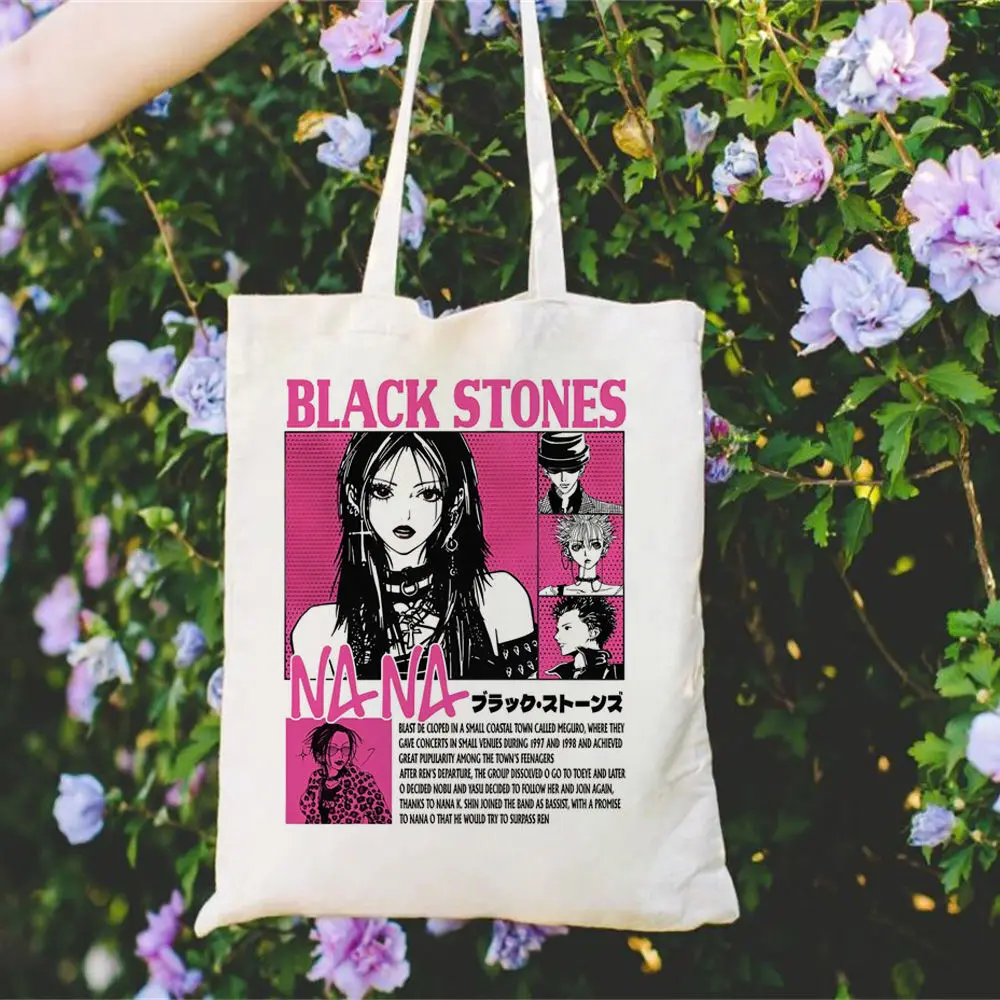 Nana Anime Canvas Tote Bags Fashionable Art Supplies Digital Print Sustainable Shopping Bag Fashionable Unique Pattern