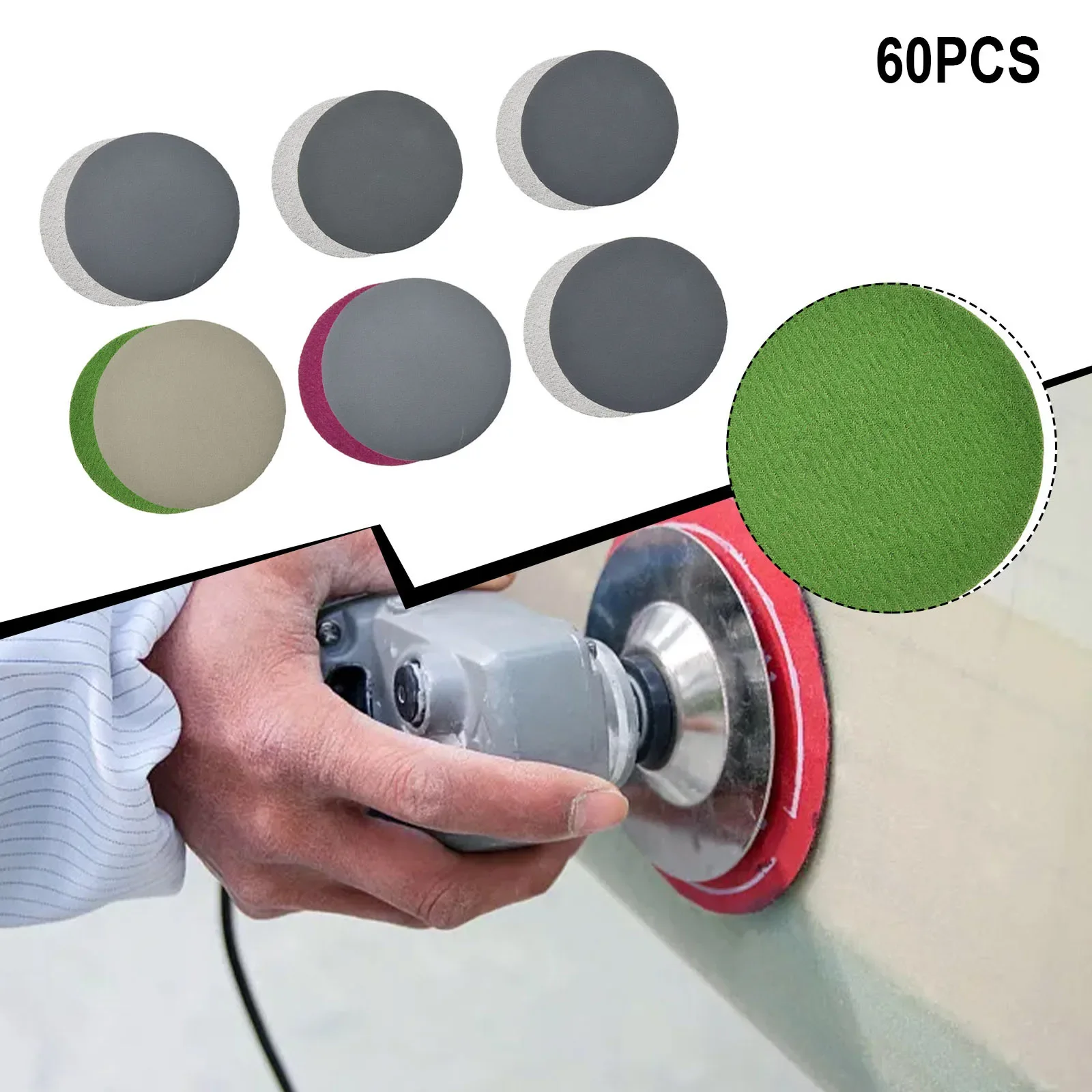 Sanding Discs Sandpaper 60pcs/set 800-3000 Grit Accessories Hook&Loop Mixed Power Tools Sanding Discs Waterproof