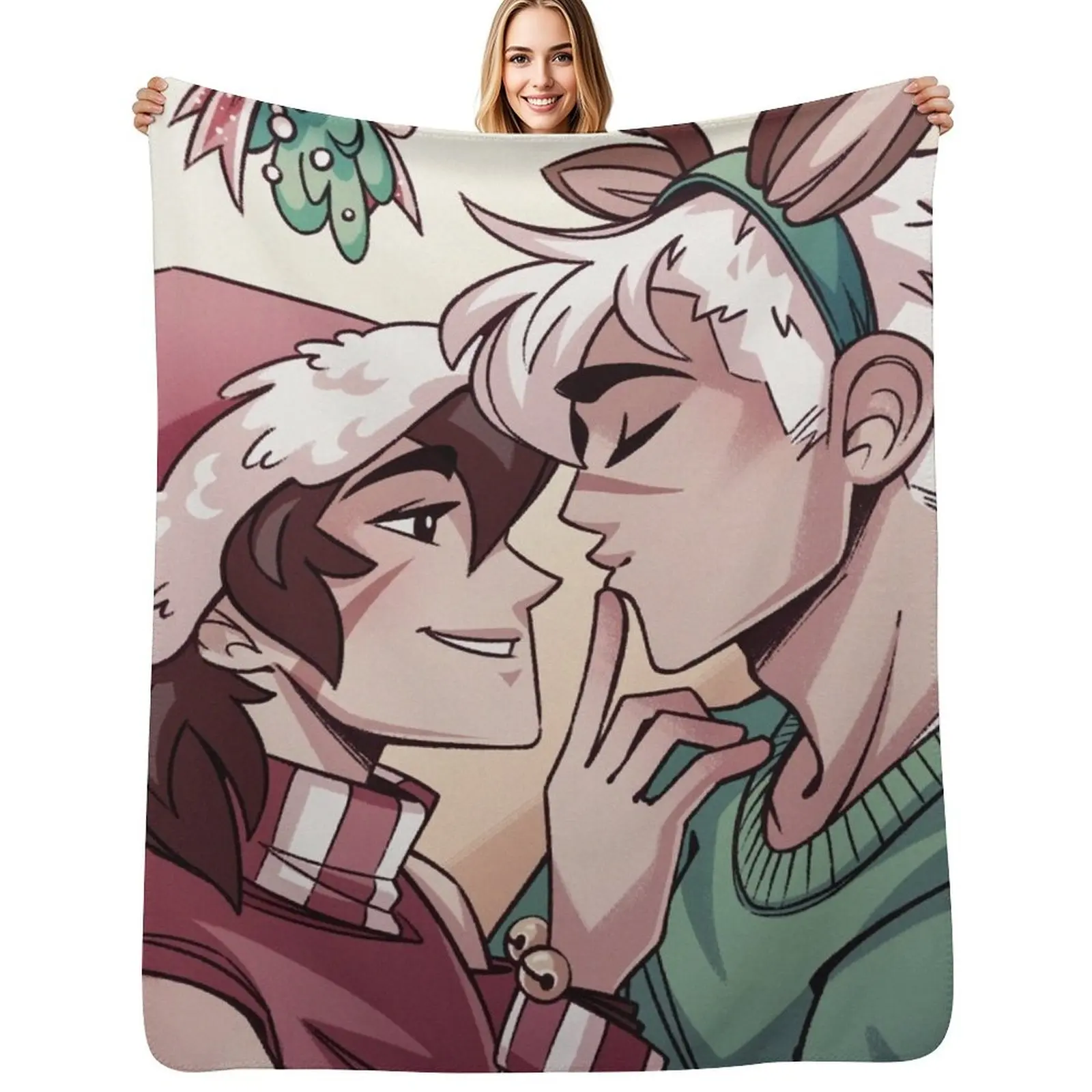

Sheith Mistletoe Throw Blanket Breathable Lightweight Blanket for Adults Kids