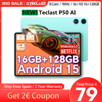 Ai Tablet Pc Teclast P50Ai 11 Inches 90Hz Android 15 (6Gb+10Gb)16Gb Ram 128Gb Lpddr5 1280X800 Ips 7000Mah Wifi-6 Bt 5.4