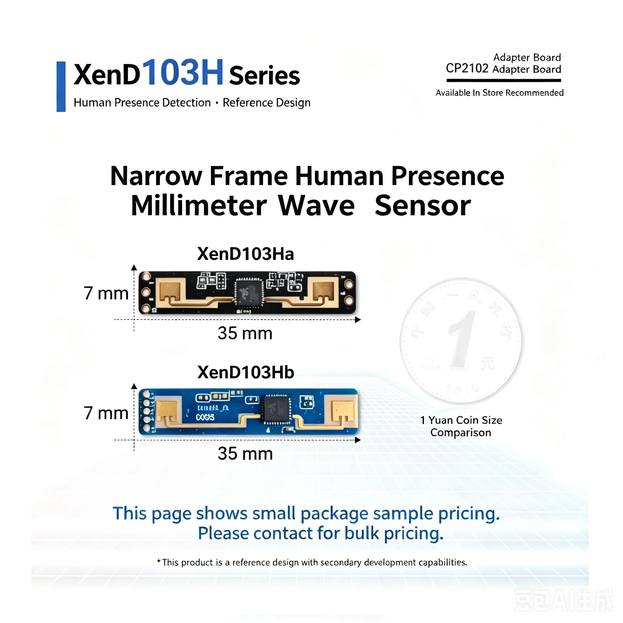 1pcs XenD103H XenD micro narrow-bezel human presence 24G mmWave radar sensor
