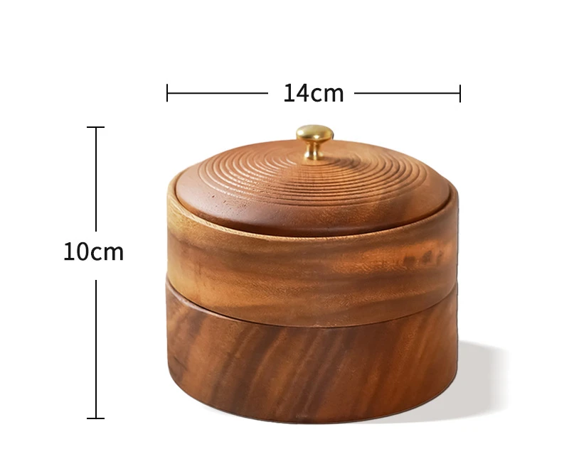 Walnut Double-layer Dried Fruit Tray with Wooden Lid Home Candy Acacia Storage Box Multi-layer Stackable