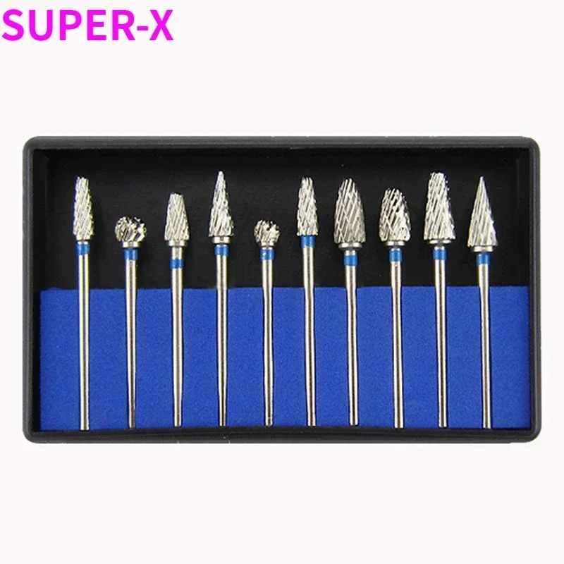 10Pcs/Box Dental Tungsten Carbide  Burs Dental Drill Burs Polishing and Grinding Tool for Handpiece Tool