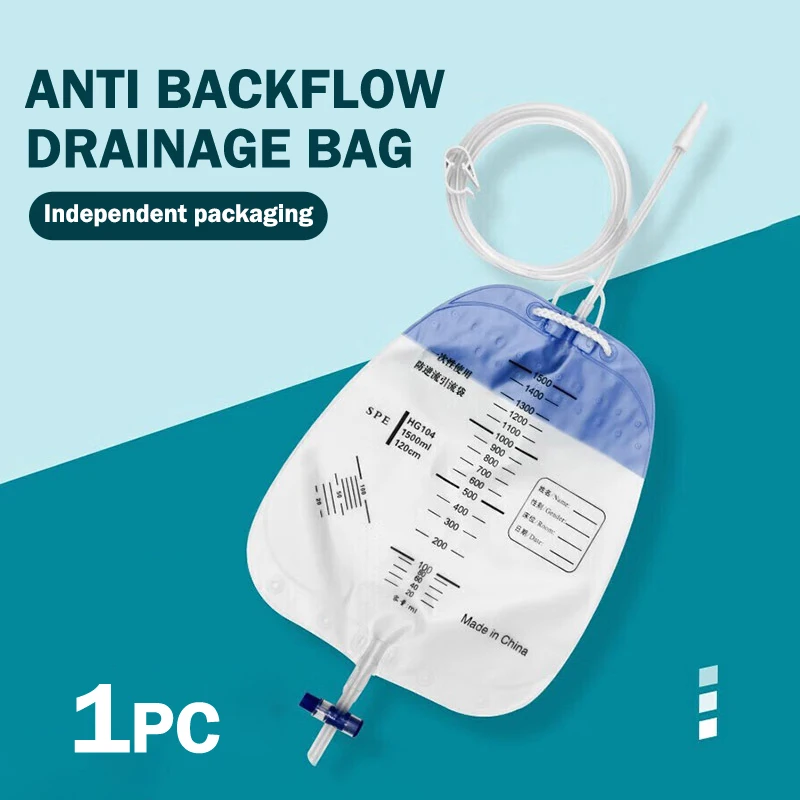 External Disposable Sterile Urine Bag PVC Storage Urinary Drainage Sack Pee Collection Bags With Cross Valve Catheter