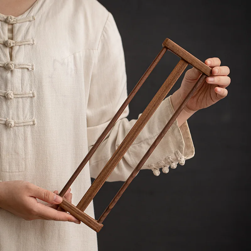 North American Black Walnut Wood Tea Cup Rack Kung Fu Tea Set Storage Rack Desktop Tea Cup Display Rack Draining
