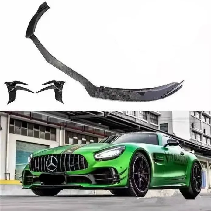 Real Carbon Fiber Front Bumper Lip Splitters Trunk Tuyere Body Kit For Mercedes-Benz AMG GTR COUPE 2015 2016 2017 2018