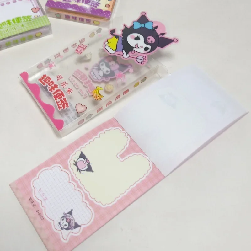 40pcs Sanrio Fun Note Pad Anime Cartoon Kuromi Melody Student Portable Color Page Message Paper Note Stationery Gift Wholesale