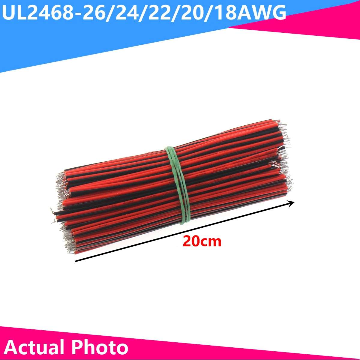 

10PCS UL2468-26 24 22 20 18 Double-ended tinned red and black parallel wire Red and black parallel wires