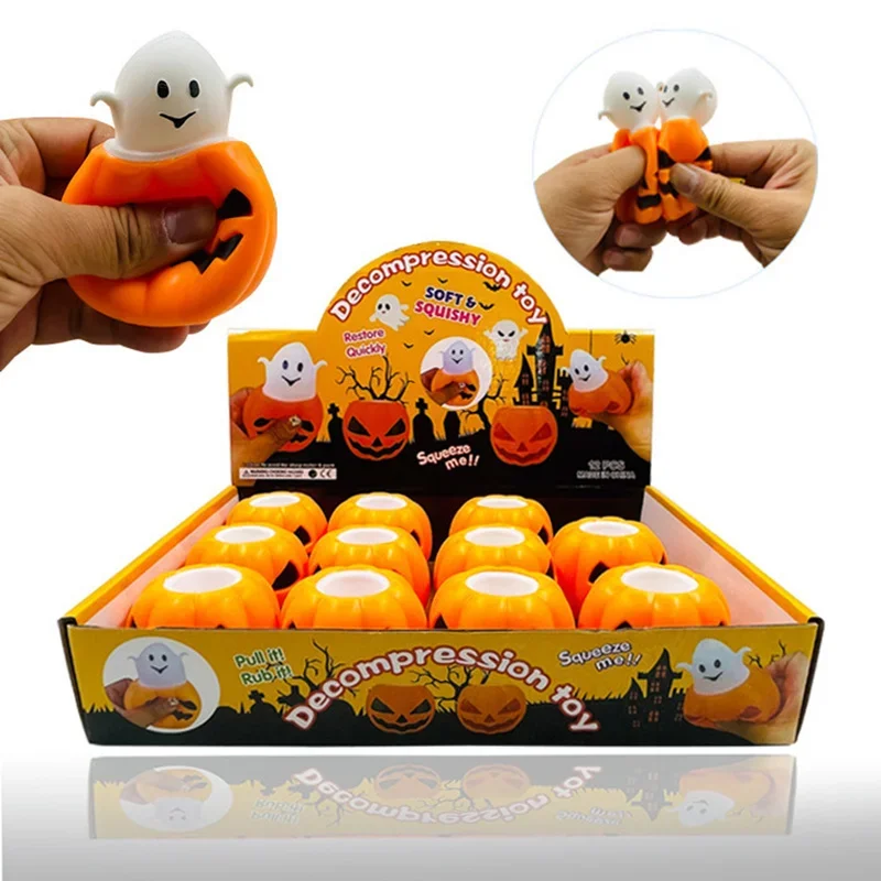 Is Halloween Night Market The New A Hot Sale of Wacky Pumpkin Head Pinch Fun Vent Ball Toys Pumpkin Ghost Decompression Toys