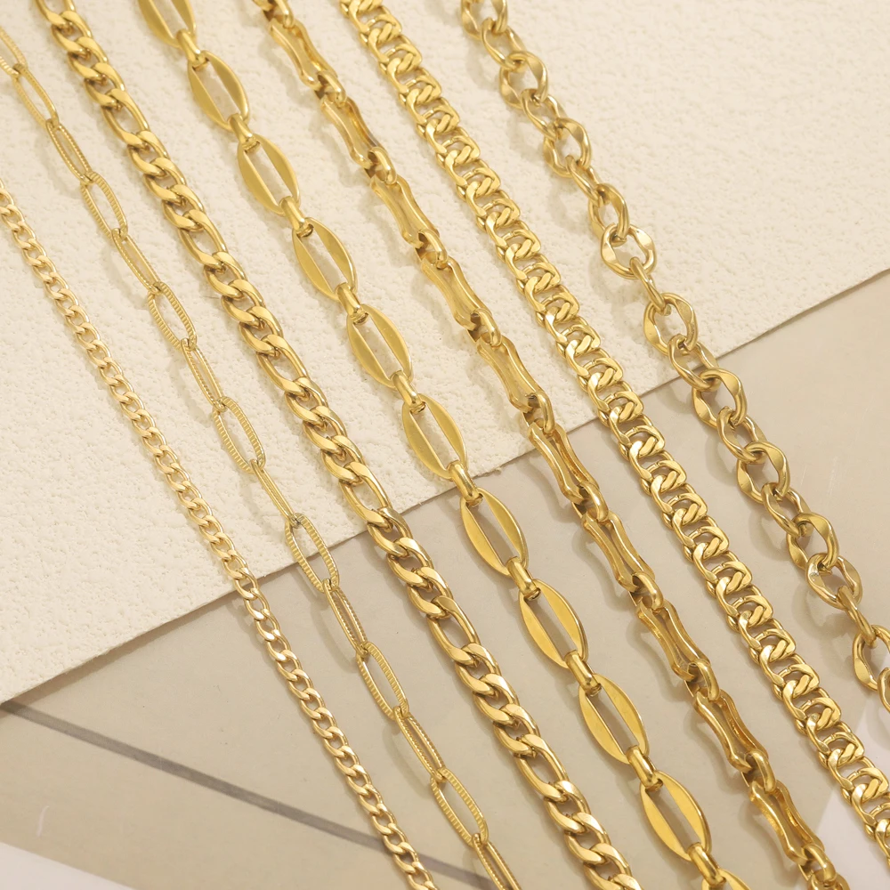 1 Meter Edelstahl Oval Link Kabel Ketten DIY Schmuck Machen Halskette Erkenntnisse Handwerk Armband Fußkettchen Körper Kette Großhandel – Detail 10