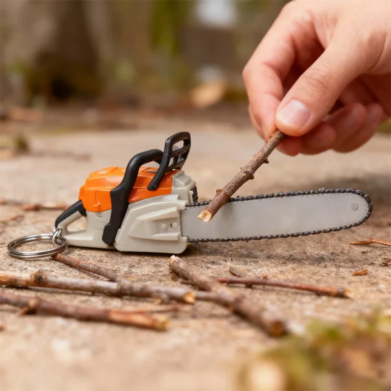 Mini Chainsaw Pendant Keychain, electric Saw Logging Themed Ornament, Hanging Decoration for Car Bags Festive new year Gifts