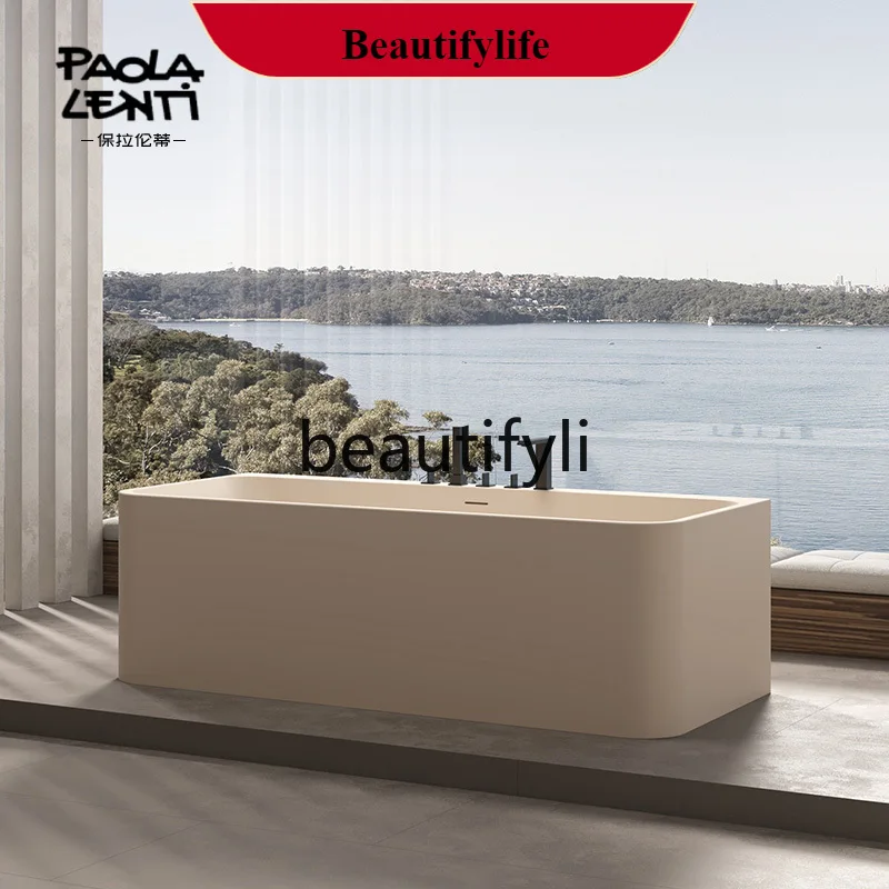 

F56 Hotel B & B Home Double Bathtub Matte Rectangle Integrated Qimei Stone Bathtub