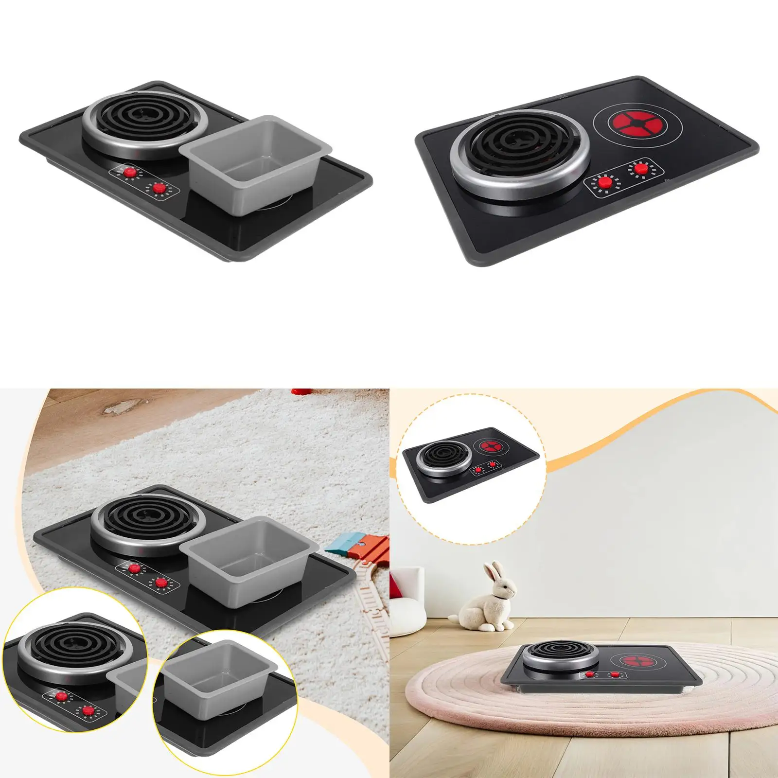 Kids Kitchen Toy Stove Toy with Lights and Sounds,Cookware Realistic Pretend Play Learning Toy Role Play for Children,Girls Boys