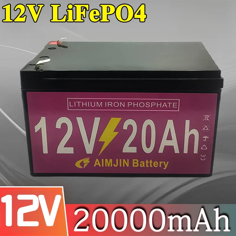 

12V Battery 20Ah LiFePo4 Battery Lithium Iron Phosphate 12V LiFePo4 Rechargeable Battery for Kid Scooters Boat Motor Tax Free