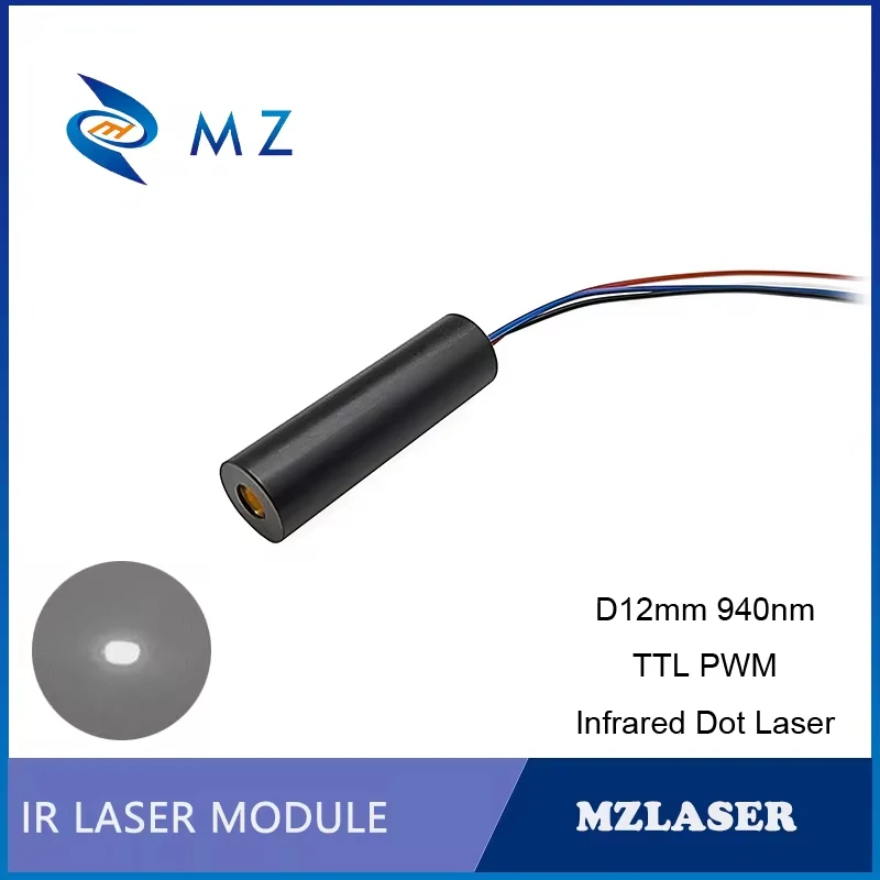 

TTL PWM Infrared Dot Laser Diode Module D12mm 940nm 1mw 10mw 20mw 30mw IR Invisible Light Positioning Industrial Dot Laser