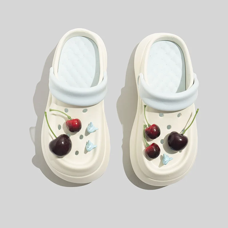

Colorful Cool Sweet Dopaamine Hole Hole Sandals EVA Soft Thick Bottom Beach Shoes for Girls Summer New Style Leisure