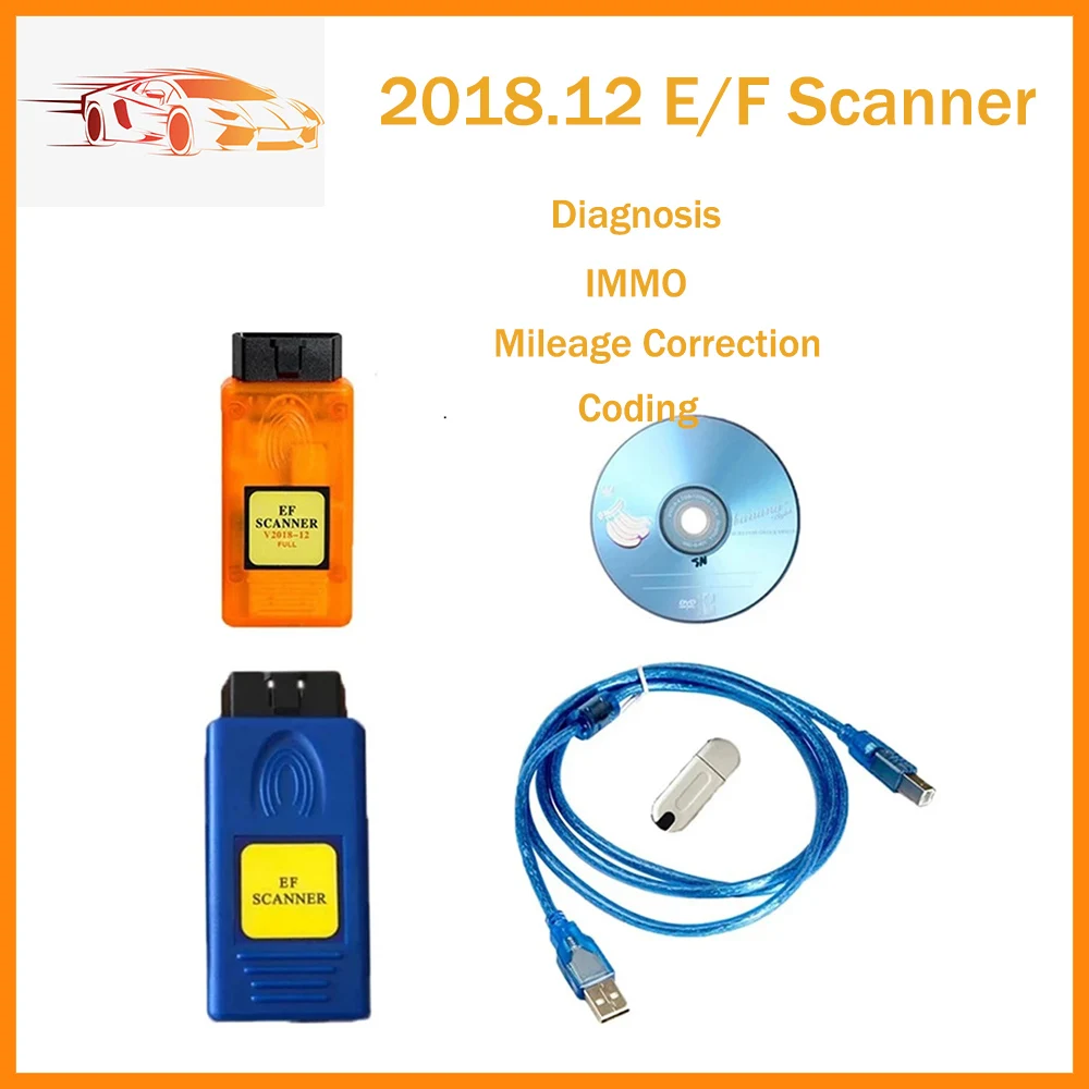 Best quality2018.12 E/F Scanner II Full Version OBD2 Car Diagnostic Tool For B-M-W Diagnotic/IMMO/Coding Reader EF Obd2 Scanner