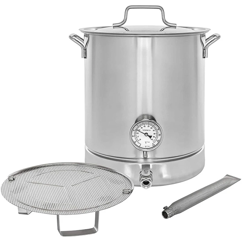 Commercial Brew Stainless Steel Kettle Stock Pot Tap Kegerator Dispenser for Beer Wine Soda Bar Restaurant 30L/40L/60L