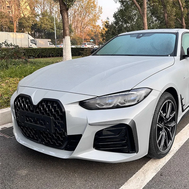 المصد الأمامي للسيارة الفاصل سبويلر لسيارات BMW 4 Series G26 M Sport 2020 + أضواء الضباب غطاء الزخرفية