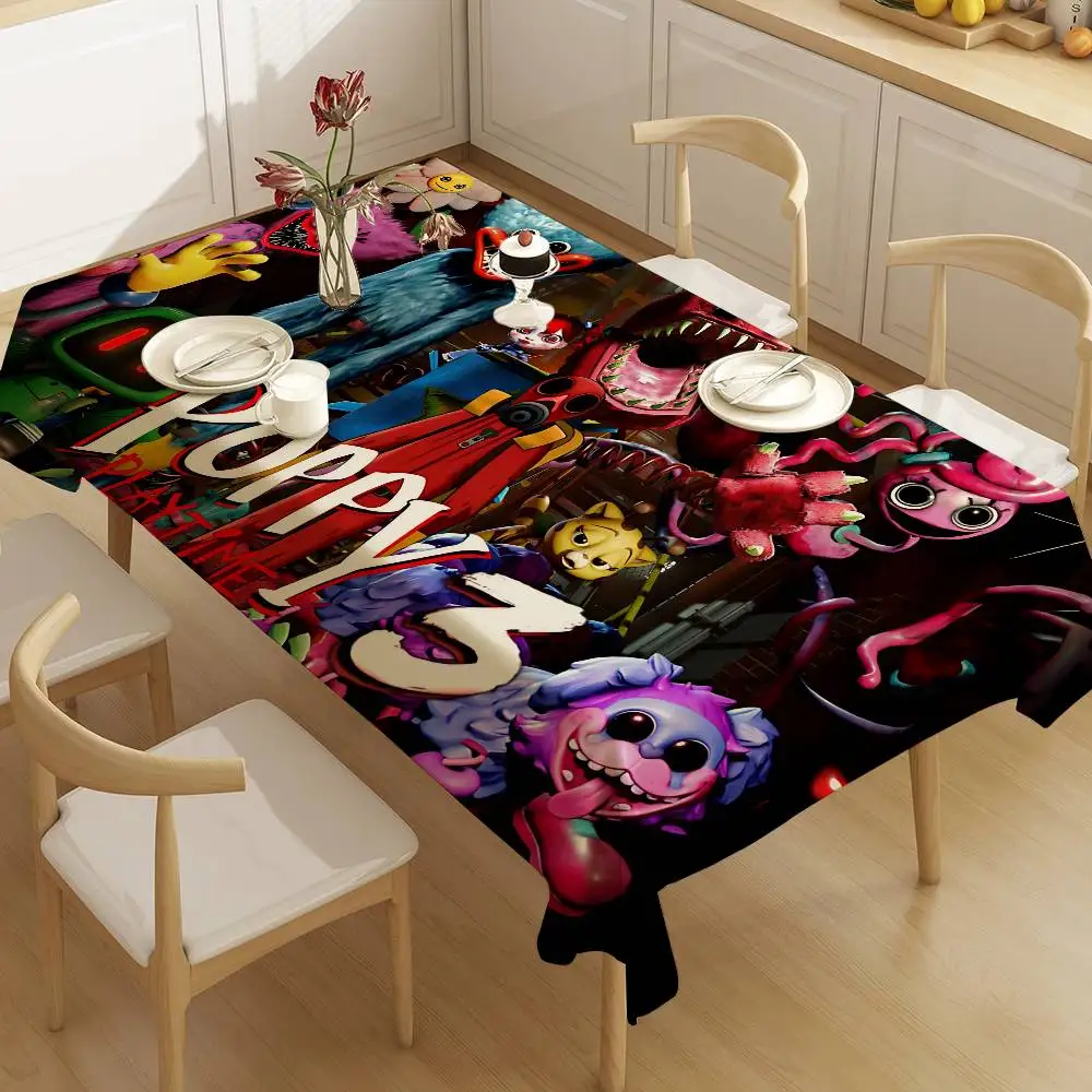 Game Poppy-p-playtimes Table Cloth Rectangular Stain Tablecloth Oilcloth Mantel Mesa Impermeable Tablecloth Decoration