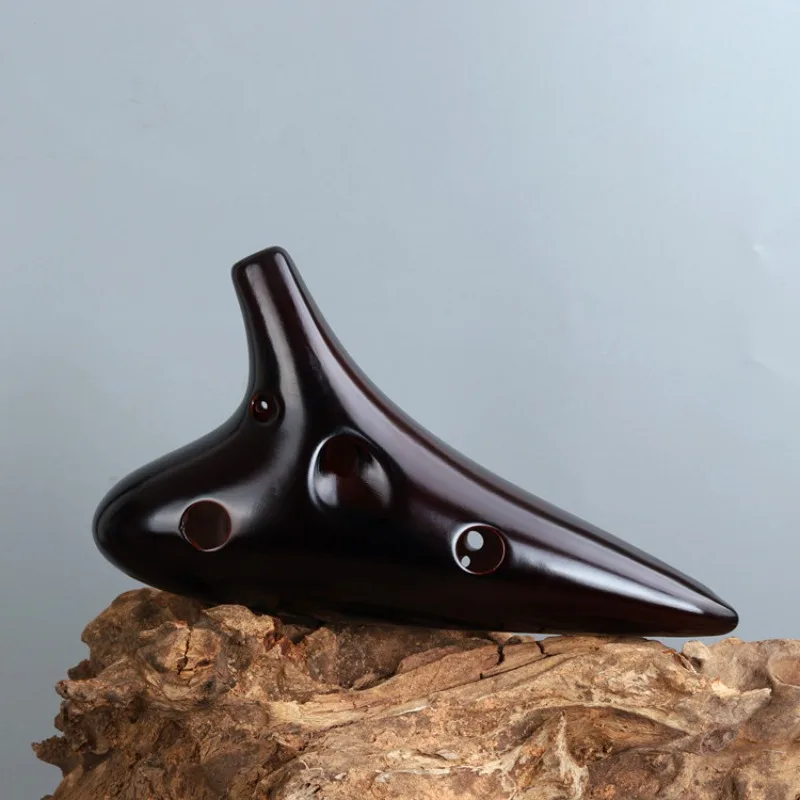 China Clay Ocarina Alto C Tone 12 Hole Professional Ocarina Student Playing Portable Ceramic Flute Time Ocarinas Orff Instrument - Image 4