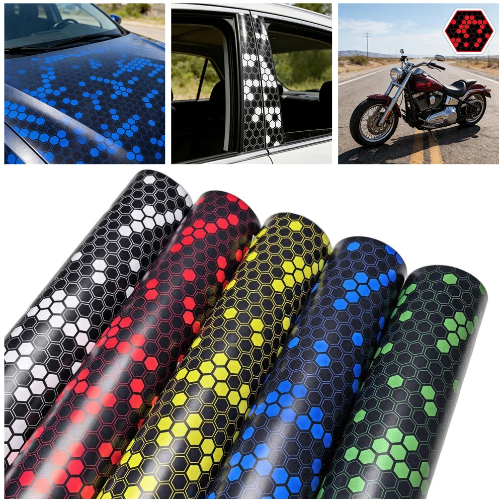 

Hex Camo Film Vinyl Wrap Camouflage Pattern Car Stickers for Motorcycle Bike ATV