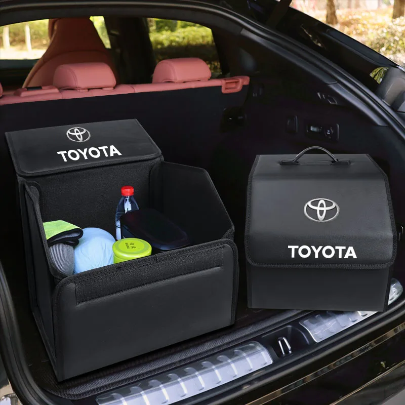 Car Storage Bag Organizer Vehicle Foldable Trunk Box For Toyota 86 Mirai Supra Prado Alphard Vellfire Crown Sequoia Venza Avalon