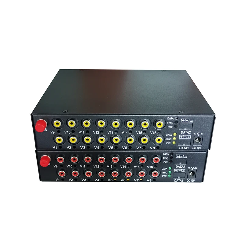 16 Channel RCA Audio to Fiber Optic Extender Audio Broadcast Fiber Optic Media Converter for Campus Broadcasting System