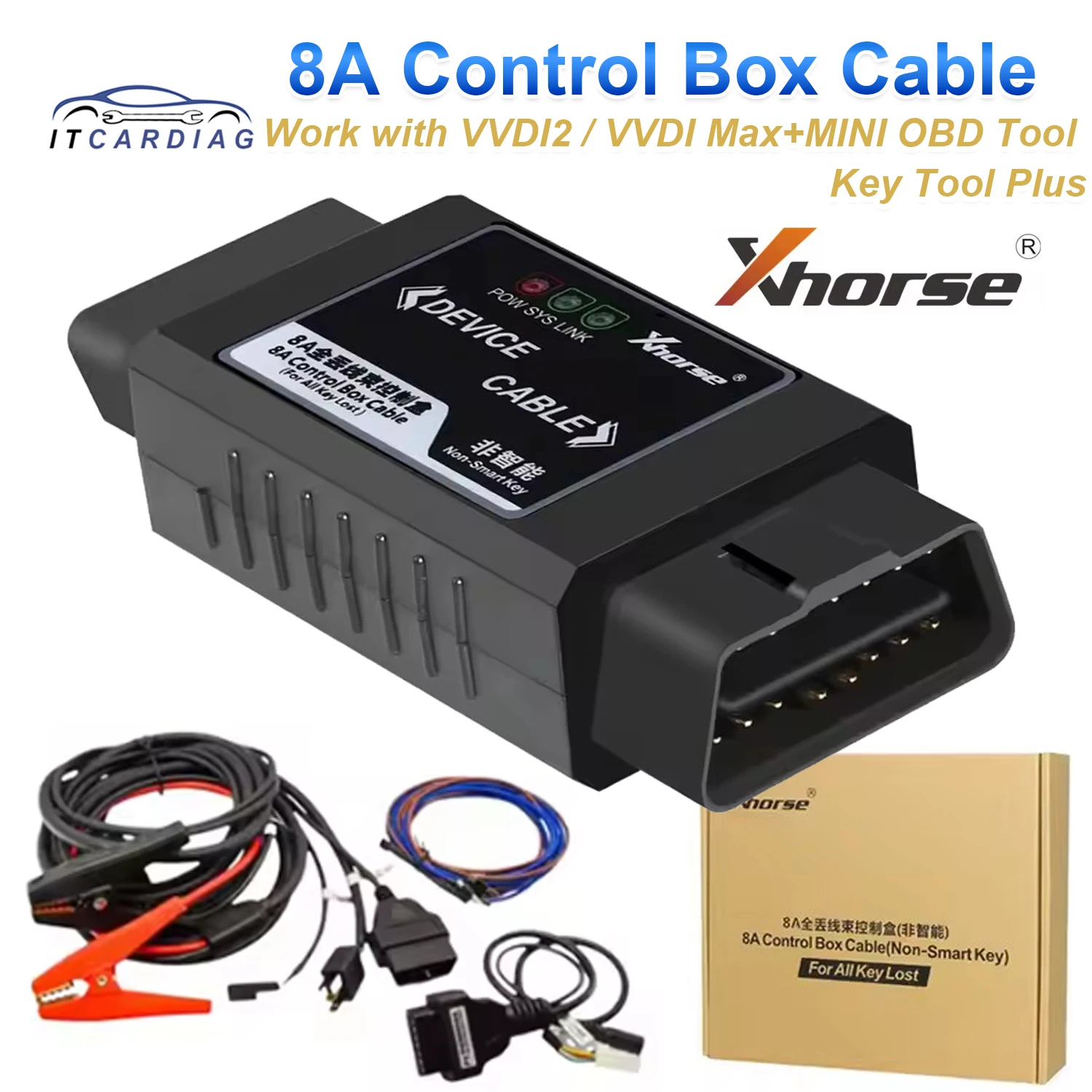 

Xhorse VVDI 8A Non-smart Key Adapter For Toyota 8A Control Box Cable All Keys Lost For VVDI2 Max Mini OBD Tool Key Tool Max Pro