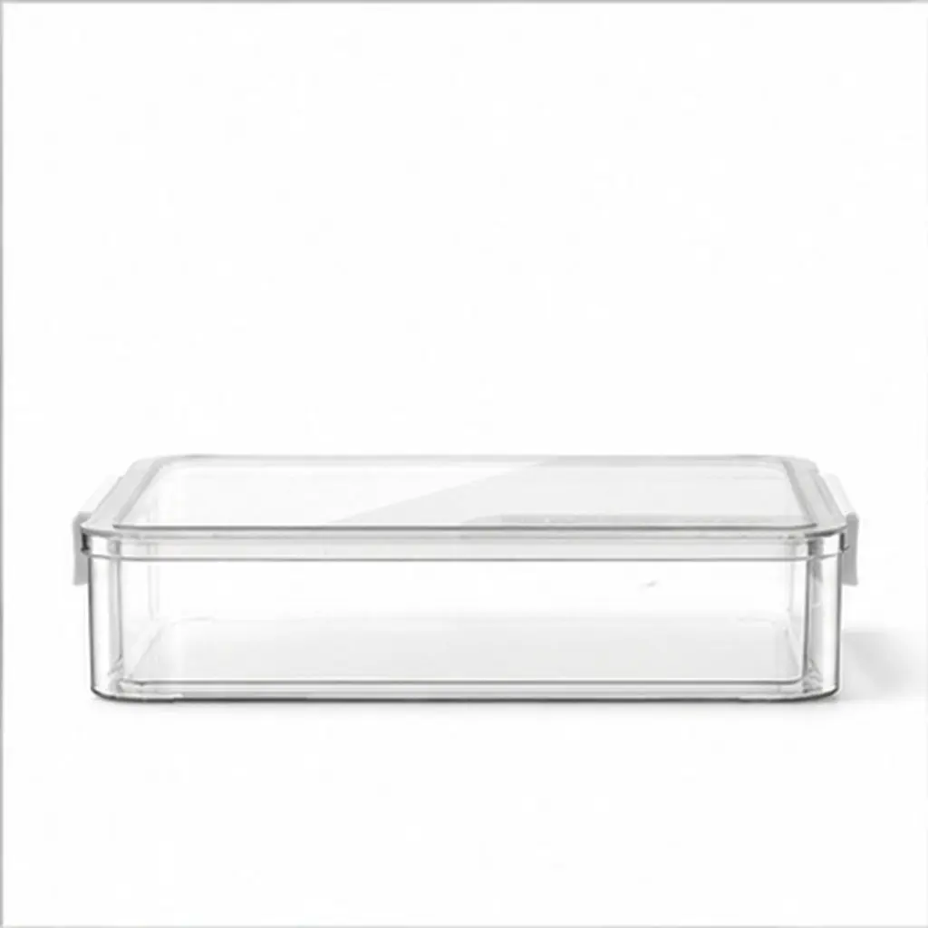 Transparent Document File Storage Box Stackable Clear Plastic Organizer Snap-Tight Buckle Desktop Document Case File Holder