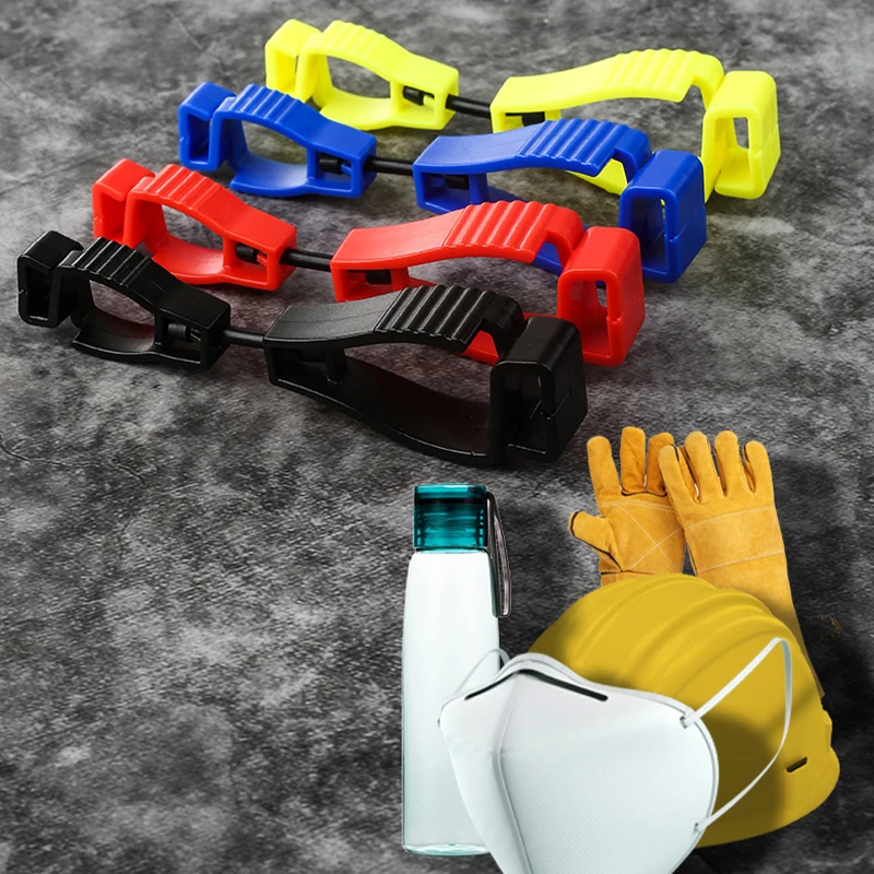 Clip para guantes, soporte de seguridad para guantes, abrazadera de plástico para guantes de trabajo, protector de guantes de trabajo, herramientas multifuncionales para acampar, 1 ud.