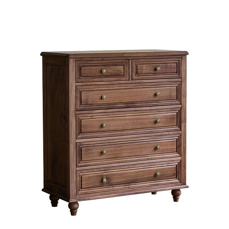 

North American black walnut American medieval style storage storage chest of drawers cherry wood bedroom side