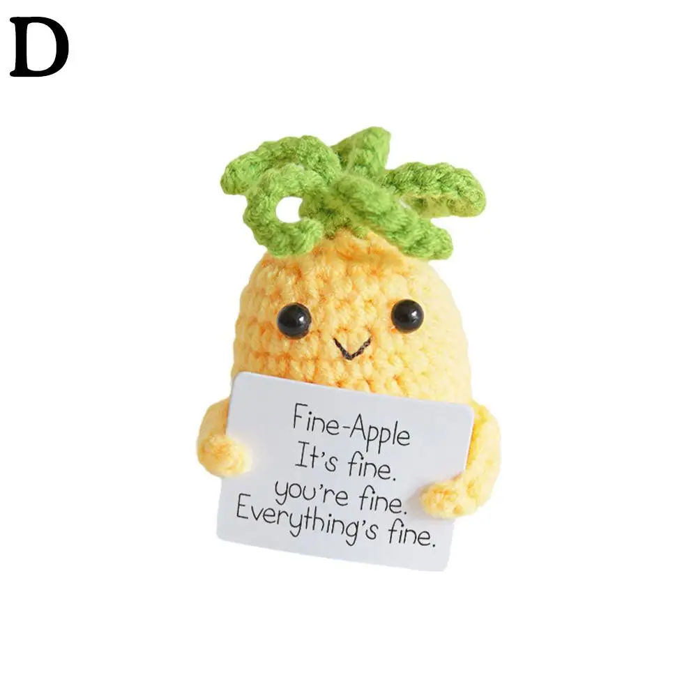 Vegetales positivos para decoración de habitación del hogar, Mini adorno de felpa hecho a mano, muñeca de hilo de lana de tejer, regalos de cumpleaños, decoraciones para habitación