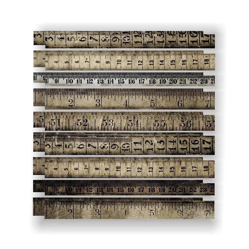 Numbers Strip Ruler Stickers Vintage Materials DIY Scrapbooking Materials Collage Junk Journal Decor Stickers