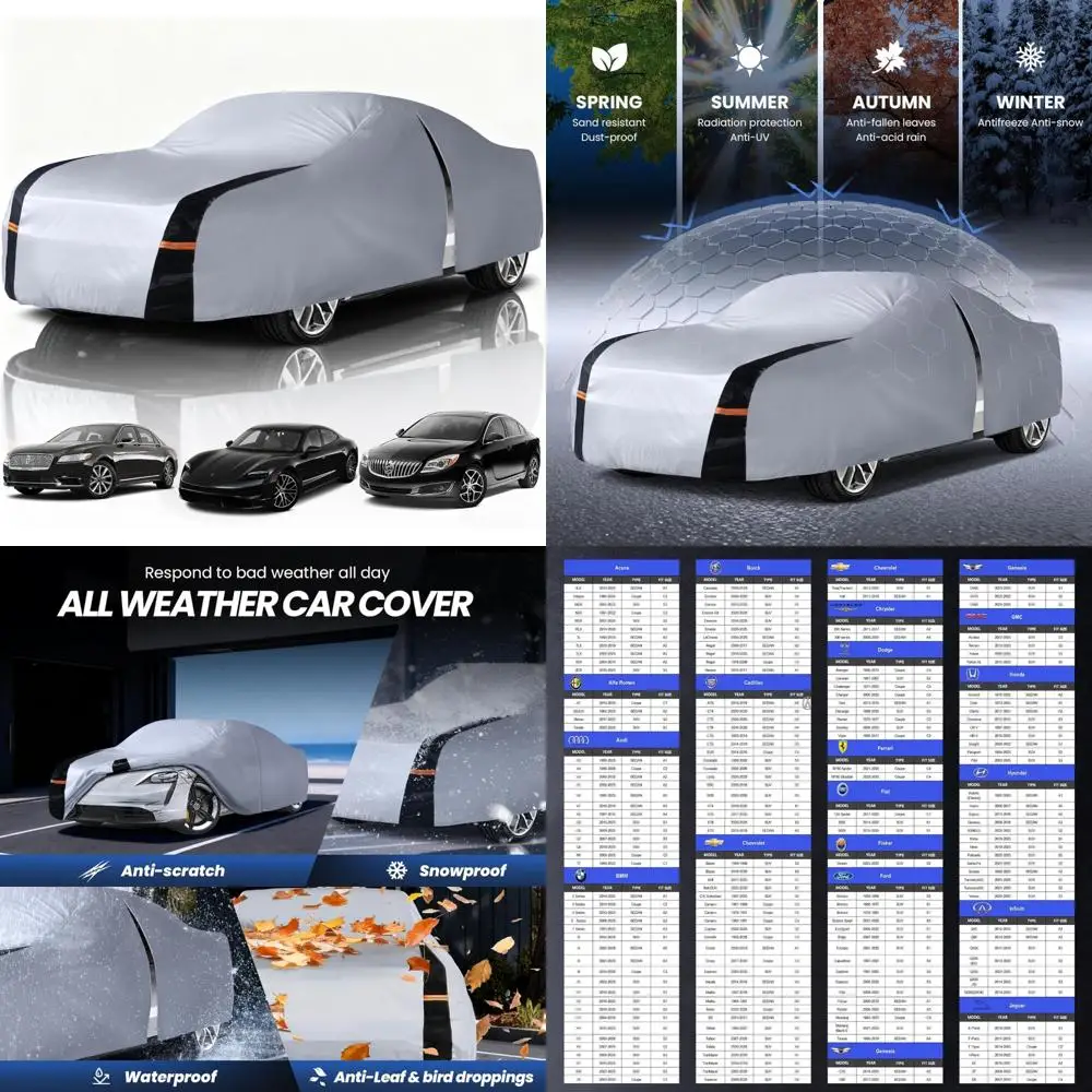 

Waterproof All-Weather Car Cover with 10 Layers Protection, Custom Fit for Outdoor Automobiles - Suitable for Various Models